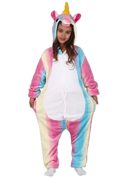 Disfraz de Unicornio Rayas Multi Infantil - Disfraces Kigurumis Infantiles