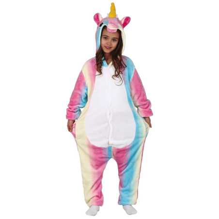 Disfraz de Unicornio Rayas Multi Infantil - Disfraces Kigurumis Infantiles