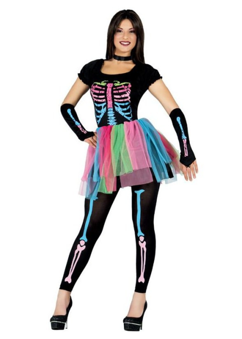 Disfraz de Esqueleto Colores - Disfraces de Esqueleto para Mujer