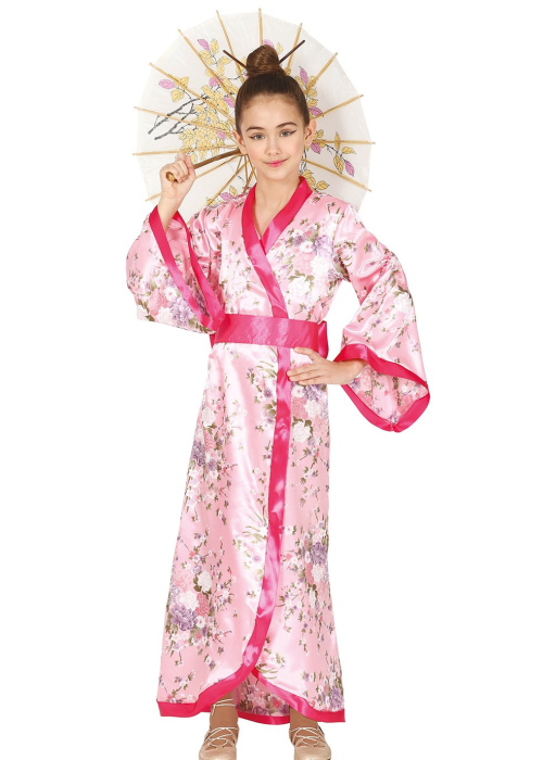 Disfraz de Geisha Rosa Infantil - Disfraces Orientales Para Niñas
