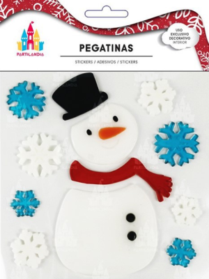 Pegatina Gel Navidad Muñeco de Nieve - Complementos Navideños