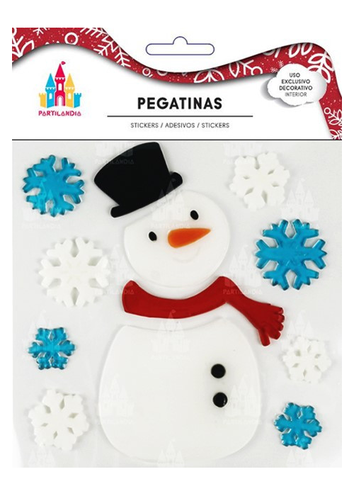 Pegatina Gel Navidad Muñeco de Nieve - Complementos Navideños