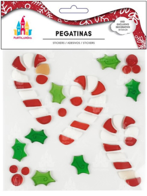 Pegatina Gel Navidad Baston de Caramelo - Complementos Navideños