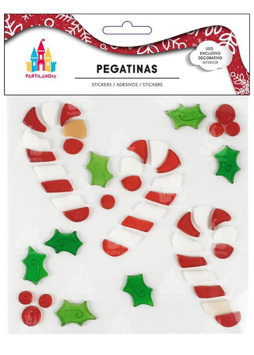 Pegatina Gel Navidad Baston de Caramelo - Complementos Navideños