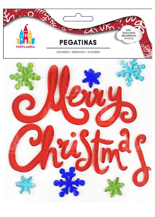 Pegatina Gel Navidad Merry Christmas - Complementos Navideños