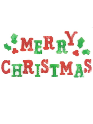 Pegatina Gel Navidad Merry Christmas 15 x 25 cm. - Complementos Navideños