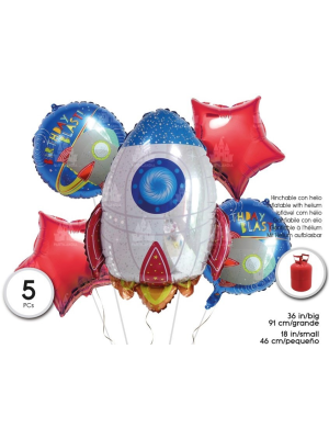 Globos Cohete set de 5 unid - Globos de Formas Metalizados