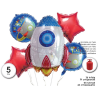 Globos Cohete set de 5 unid - Globos de Formas Metalizados