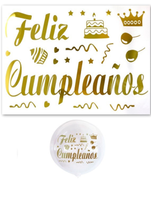 Pegatina Para Globo Dorado - Globos de Latex