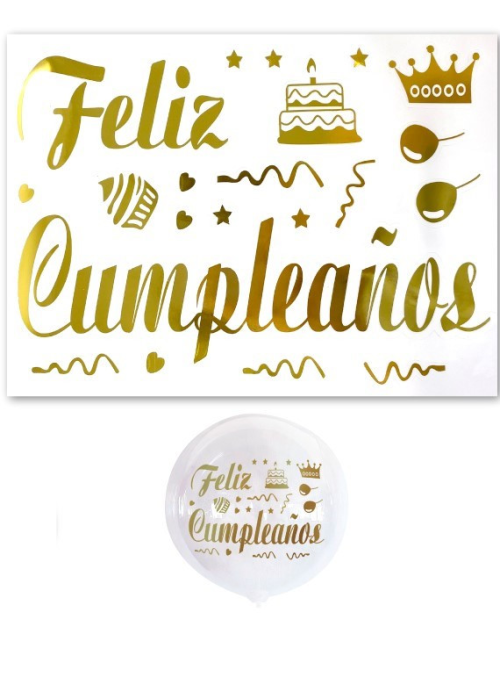 Pegatina Para Globo Dorado - Globos de Latex