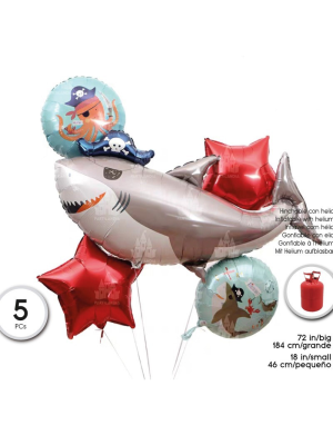 Comprar Globos Set Tiburon 5 Globos - Globos de Formas Metalizados