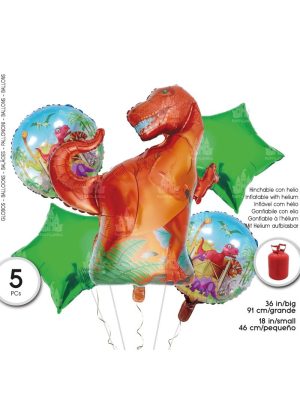 Comprar Globos Set Dinosaurio Verde 5 Unid - Globos de Formas Metalizados