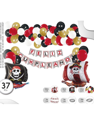 Decoracion Piratas Set 37 piezas - Guirnaldas