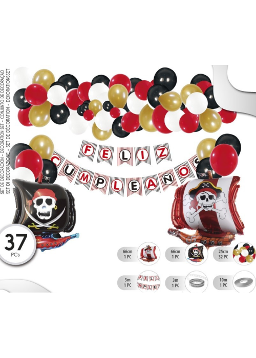 Decoracion Piratas Set 37 piezas - Guirnaldas