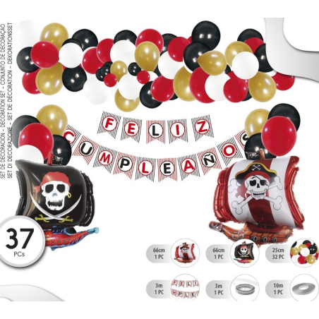 Decoracion Piratas Set 37 piezas - Guirnaldas