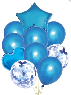 Comprar Globos Set Azules 14 unid - Globos de Formas Metalizados