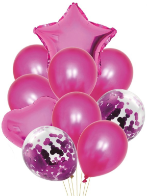 Globos Set Rosas 14 unid - Globos de Formas Metalizados