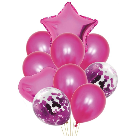 Globos Set Rosas 14 unid - Globos de Formas Metalizados