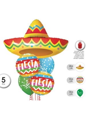 Globos Set Gorro Mejicano 5 Globos - Globos de Formas Metalizados