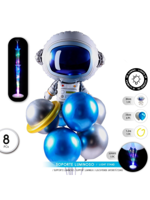 Centro Globos Astronauta Set 8 Globos Luz - Globos