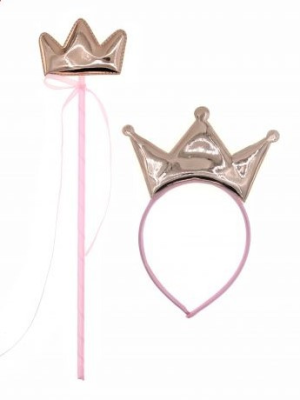 Set Corona y Varita Oro Rosa - Sombreros