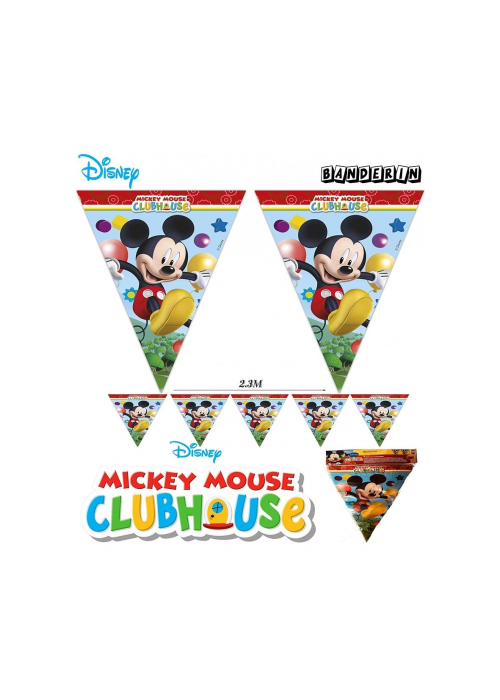 Banderines Triangulares Mickey - Fiestas de Cumpleaños de Mickey