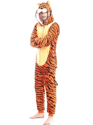 Disfraz de Tigre pijama peluche para adulto - Disfraces de Animales Adultos