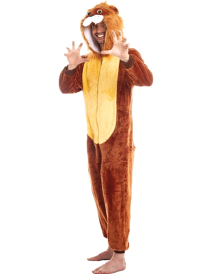 Disfraz de Leon pijama peluche adulto - Disfraces de Animales Adultos