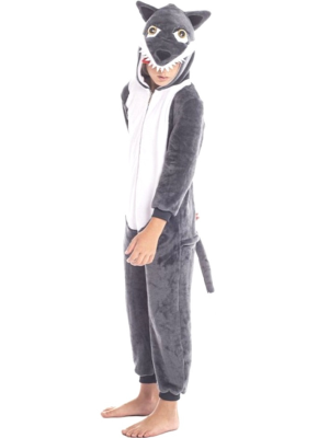 Disfraz de Lobo Gris peluche pijama Infantil - Disfraces de Animales Infantiles