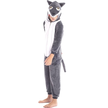 Disfraz de Lobo Gris peluche pijama Infantil - Disfraces de Animales Infantiles