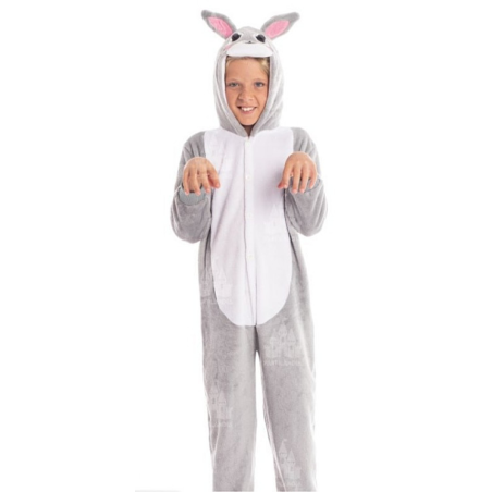Disfraz de Conejo Gris Pijama Peluche Infantil - Disfraces de Animales Infantiles