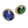 Anillo Piedra colores Borde Dorado Grande - Collares, Pulseras y Anillos