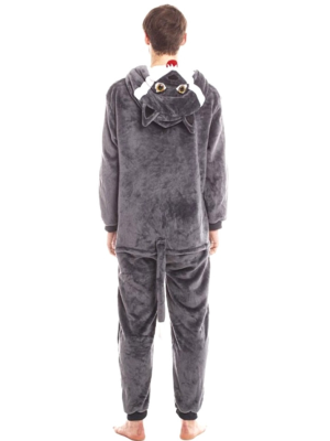 Disfraz de Lobo Gris Pijama Peluche - Disfraces de Animales Adultos