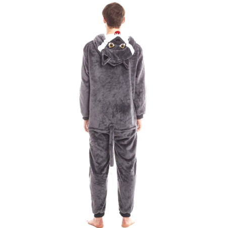 Disfraz de Lobo Gris Pijama Peluche - Disfraces de Animales Adultos