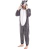 Disfraz de Lobo Gris Pijama Peluche - Disfraces de Animales Adultos