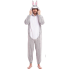 Disfraz de Conejo Gris Peluche Pijama - Disfraces de Animales Adultos