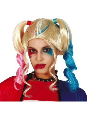 Peluca Coletas de Harley Quinn para Mujer - Complementos Halloween Joker