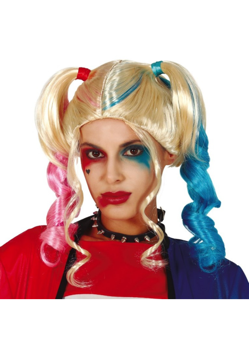 Peluca Coletas de Harley Quinn para Mujer - Complementos Halloween Joker