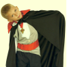 Capa Negra Cuello Rojo Infantil - Capas