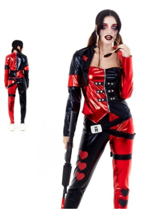 Disfraz de Chica Joker Rojo y Negro