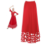 Falda Sevillana Roja Lunar Blanco Doble Volante - Faldas Flamencas