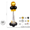 Columna de Globos Oro y Negro