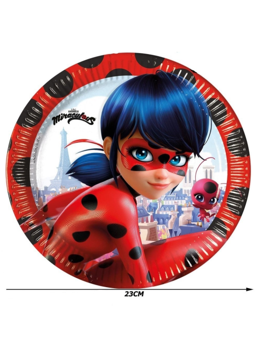 Platos de Ladybug 23cm 6 Unidades - Fiestas de Cumpleaños de Ladybug