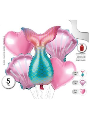 Globos Set Cola de Sirena - Globos de Formas Metalizados