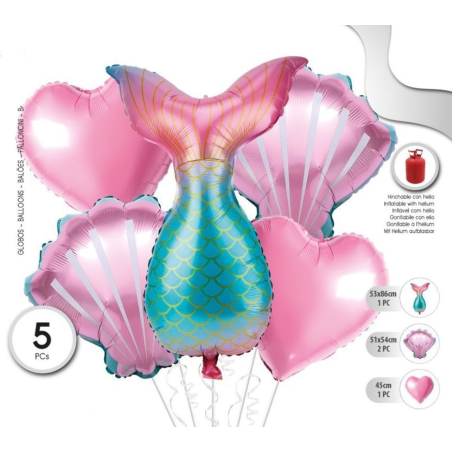 Globos Set Cola de Sirena - Globos de Formas Metalizados