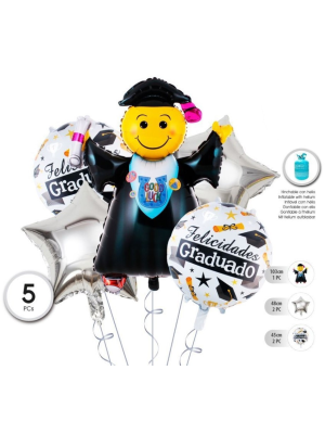 Globos Set Graduado 5 Unidades - Globos