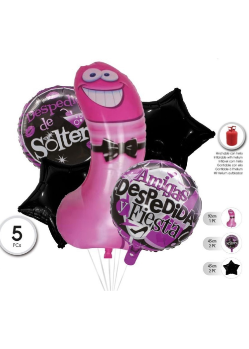 Globos Set Despedida 5 Unidades - Globos de Formas Metalizados