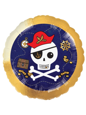 Globo Pirata Calavera Circular 17 - Fiestas de Cumpleaños de Piratas