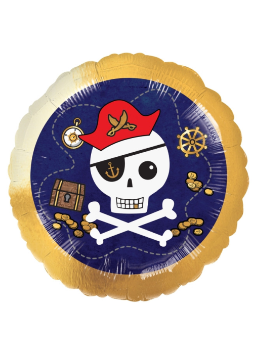 Globo Pirata Calavera Circular 17 - Fiestas de Cumpleaños de Piratas