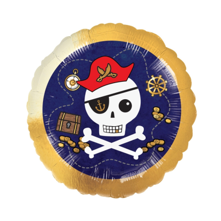 Globo Pirata Calavera Circular 17"